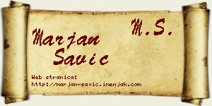 Marjan Savić vizit kartica